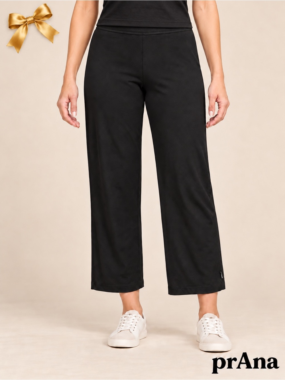PrAna Cropped Yoga Pants Black Size Medium Made In USA
